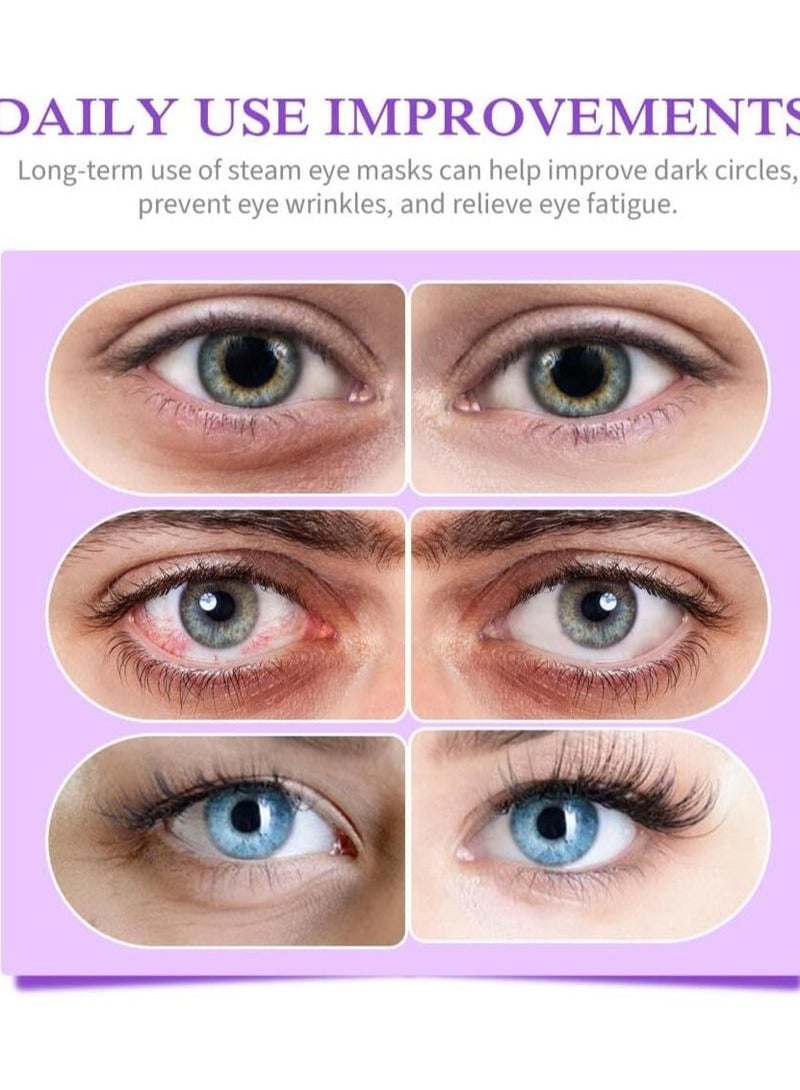 Sefudun 12 Packs Steam Eye Mask,Lavender Hot  Compress Self Heating Warm Eye Mask Disposable Heated Sleep Eye Mask for Dry Eyes Dark Circles Relax Comfortable Warming Eye Mask for Home Office Travel - Image 3